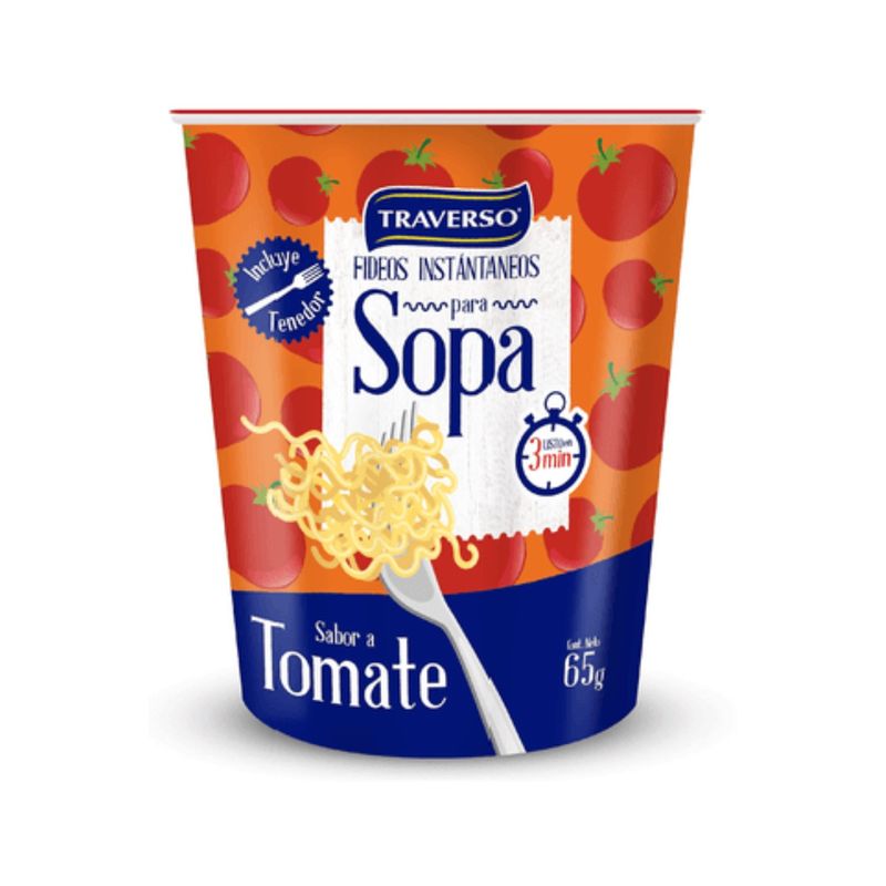 TRAVERSO - Sopa Instantánea Sabor Tomate Traverso 65 g
