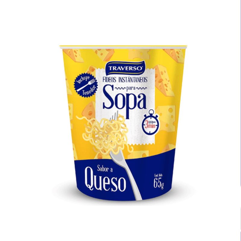 TRAVERSO - Sopa Instantánea Sabor Queso Traverso 65 g