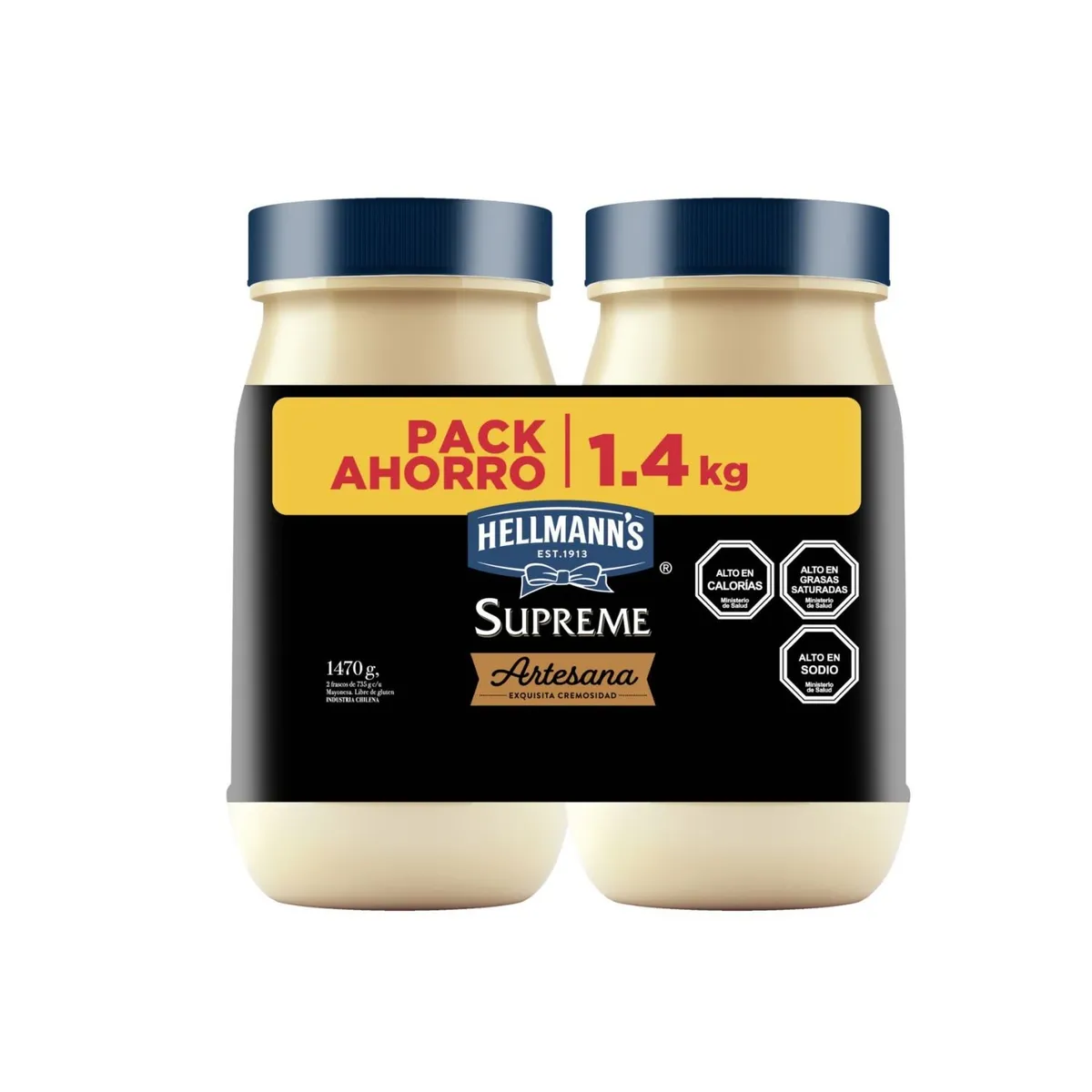 HELLMANN'S - Pack Mayonesa Artesana Hellmanns Supreme 2 x 735 g