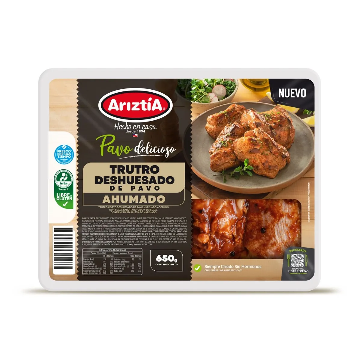 ARIZTIA - Trutro Deshuesado de Pavo Sabor Ahumado Ariztia 650 g
