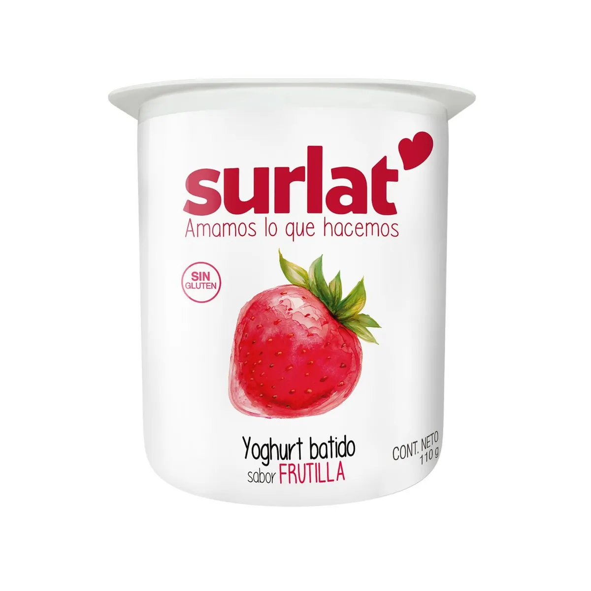 SURLAT - Yoghurt Batido Sabor Frutilla Surlat 110 g