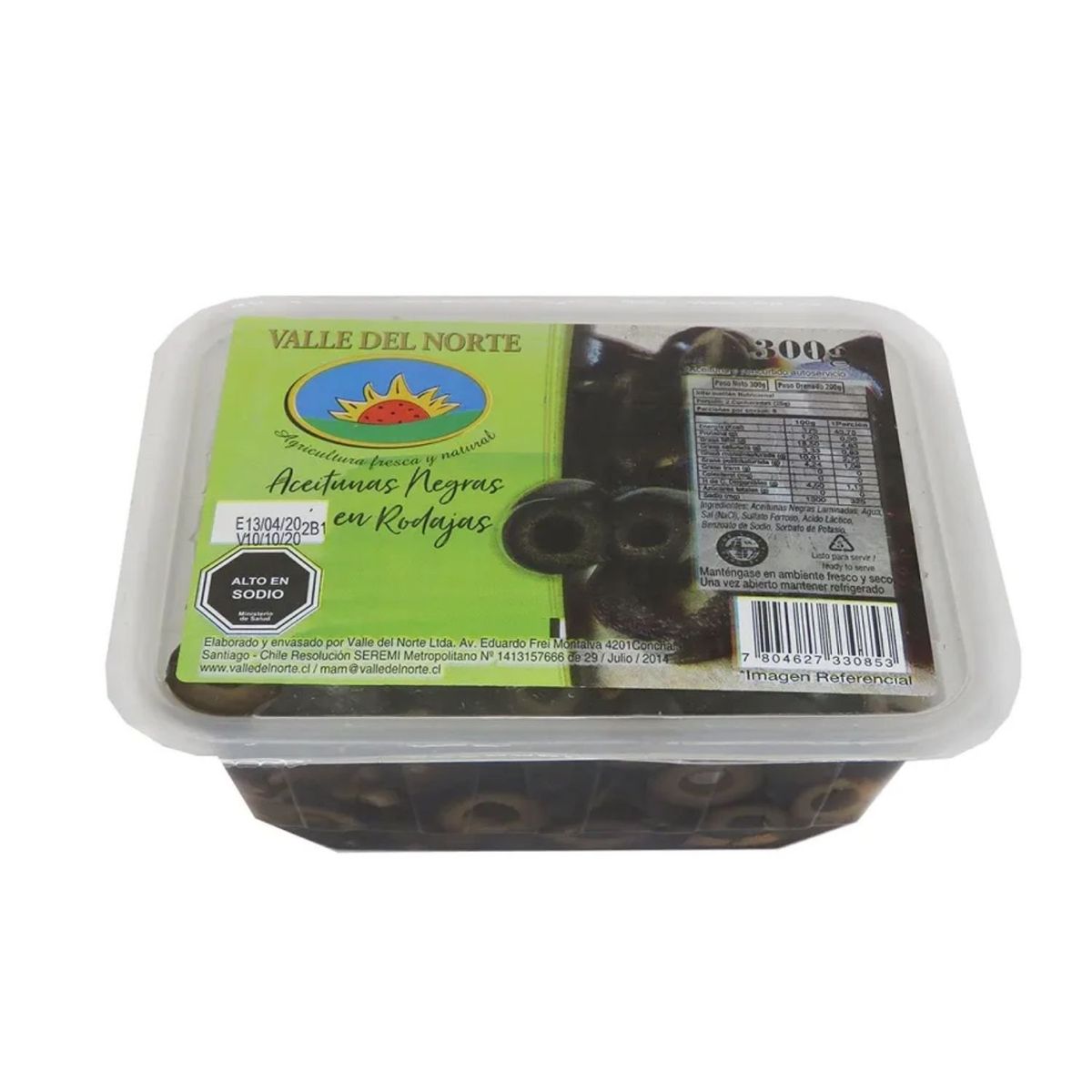 VALLE DEL NORTE - Aceitunas Negras en Rodajas Valle del Norte 300 g