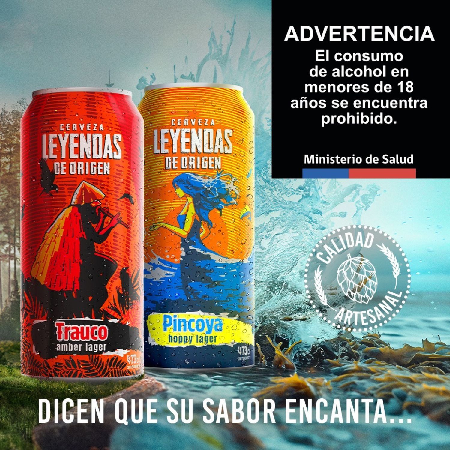 Cerveza Leyendas de Origen Pincoya Hoppy Lager 5.0° 473 cc