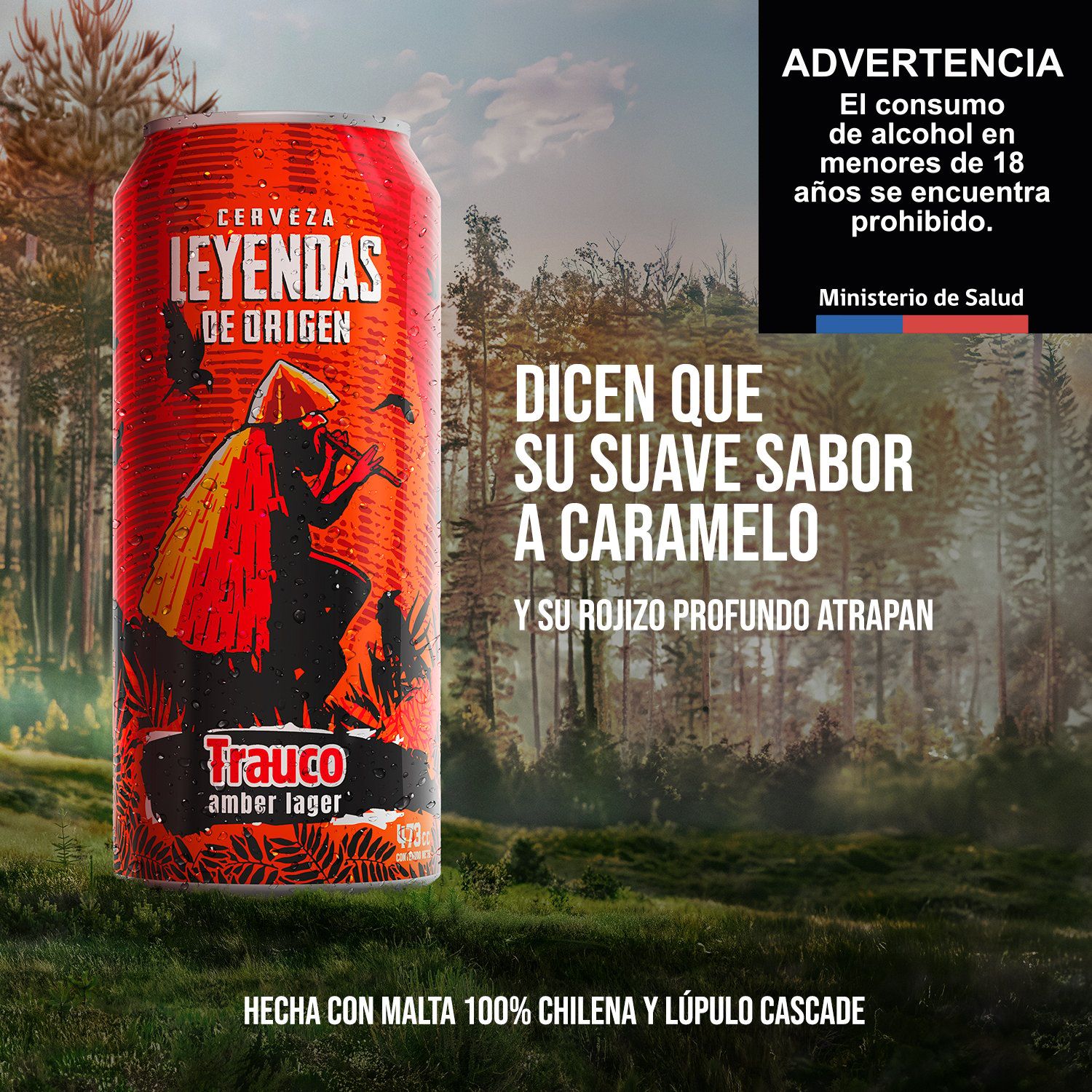Cerveza Leyendas de Origen Trauco Amber Lager 5.5° 473 cc | Tottus