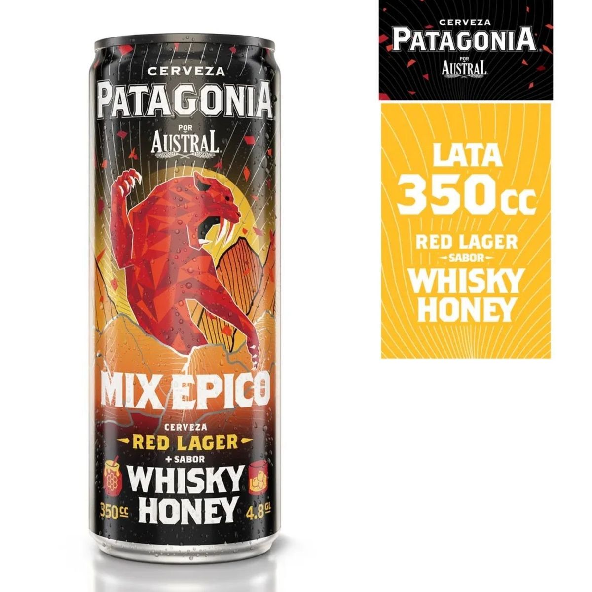 PATAGONIA - Cerveza Austral Patagonia Red Lager Sabor Whisky Honey 4.7° 350 ml