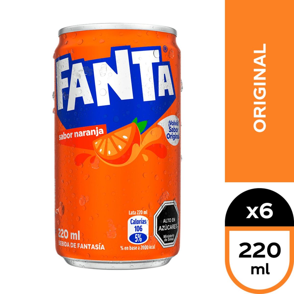FANTA - Sixpack Bebida Fanta Original Lata 6 x 220 ml