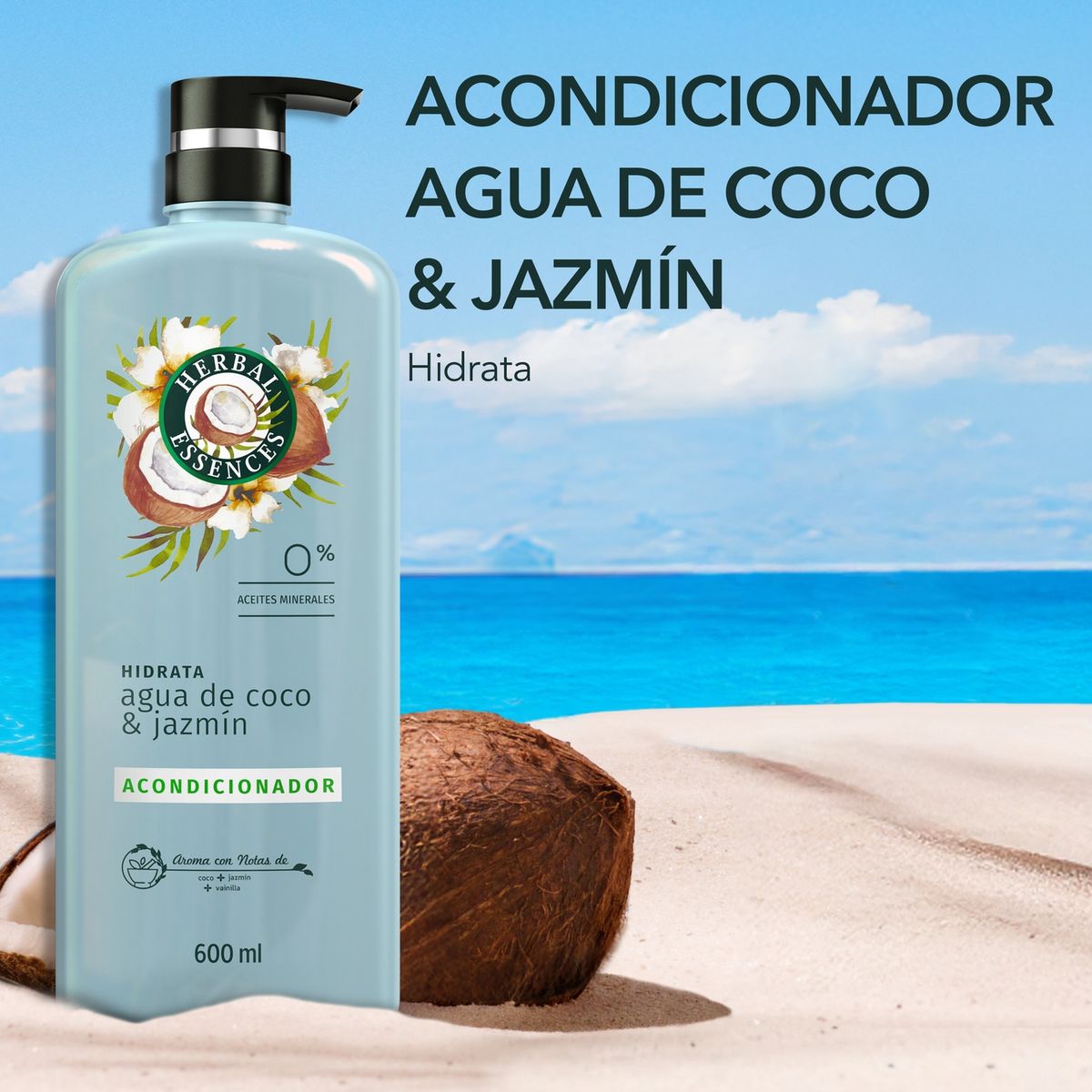HERBAL ESSENCES - Acondicionador  Agua De Coco y Jazmín Herbal Essences 600 Ml