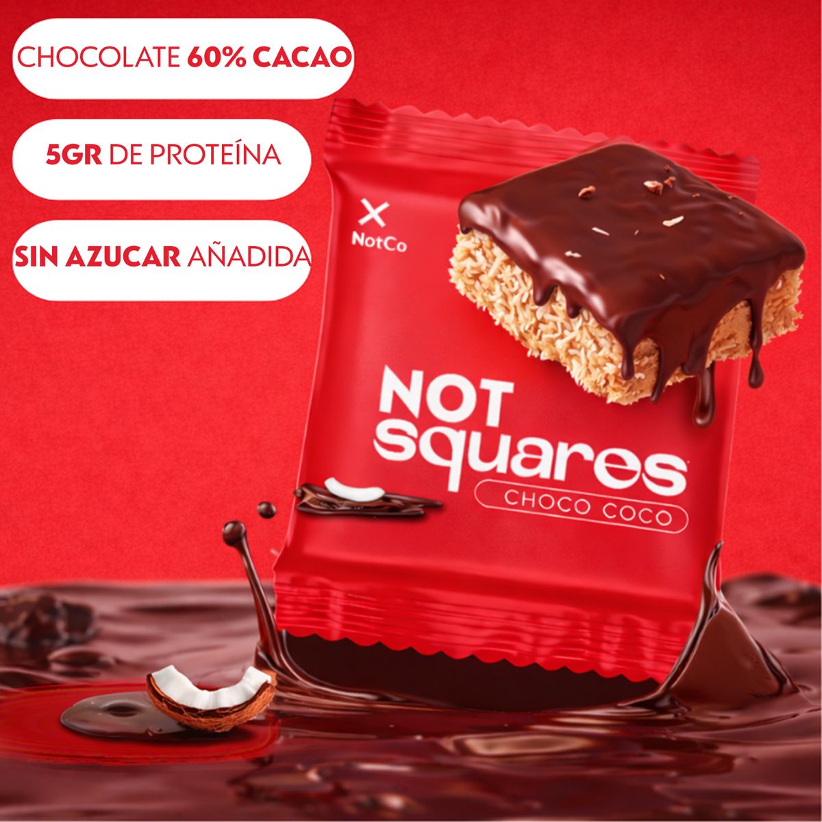 NOT SQUARES - Barras de Proteínas Not Squares Coco y Chocolate 150 g
