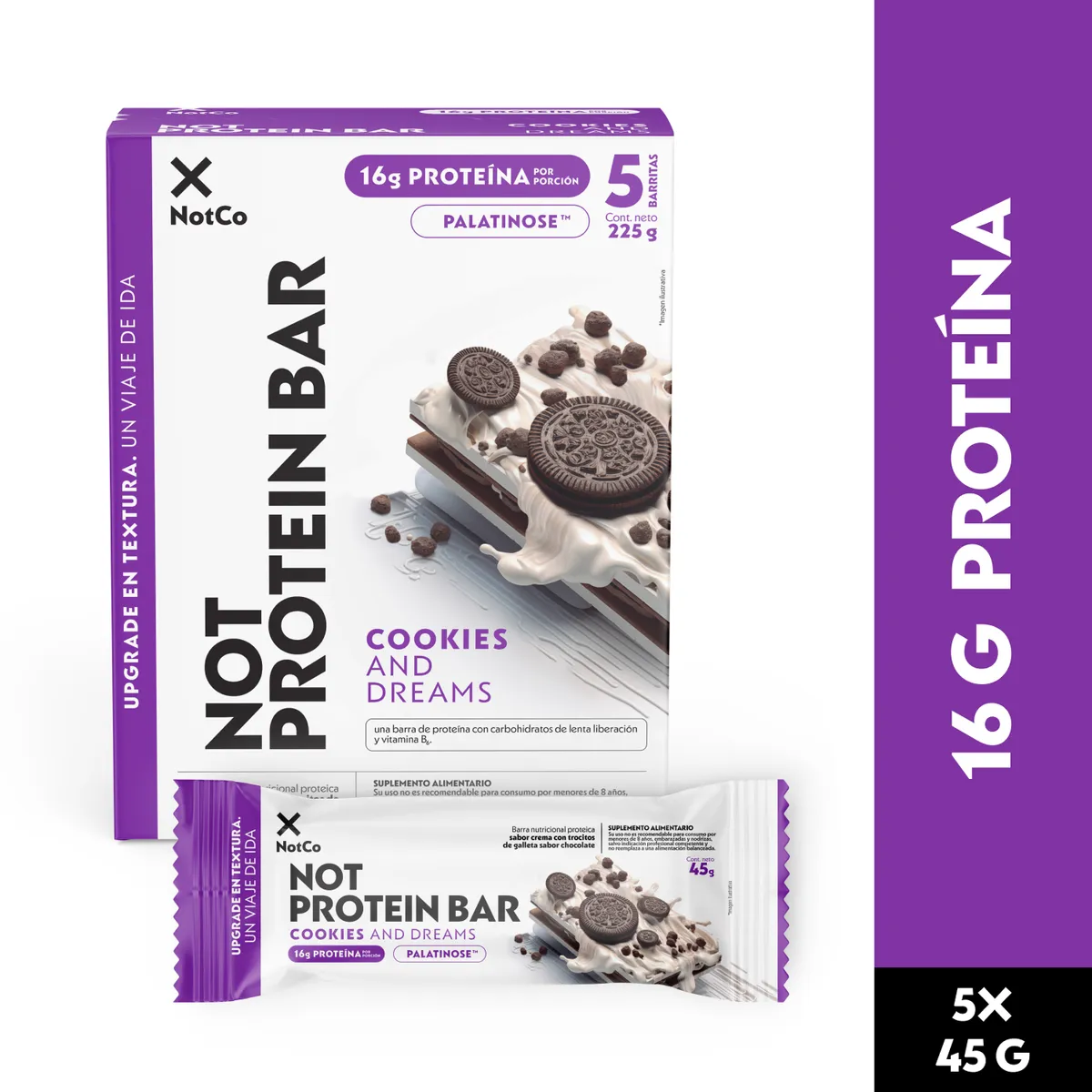 NOTSNACK BAR - Barra de Proteína NotSnack Bar Cookies & Dreams 5 x 45g