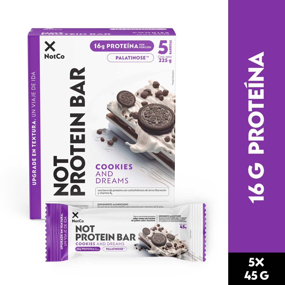 NOTSNACK BAR - Barra de Proteína NotSnack Bar Cookies & Dreams 5 x 45g