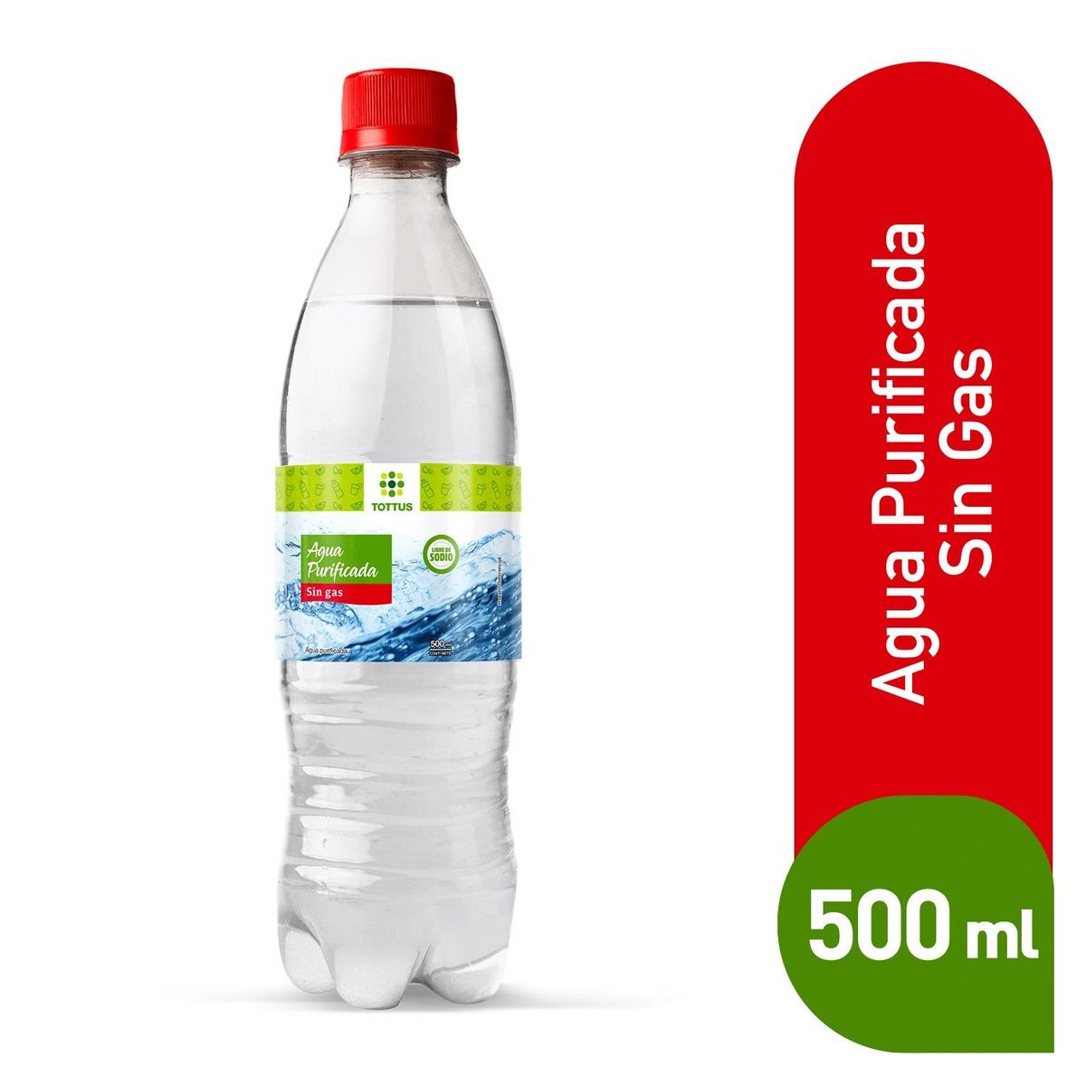 TOTTUS - Agua Purificada Sin Gas Tottus 500 ml