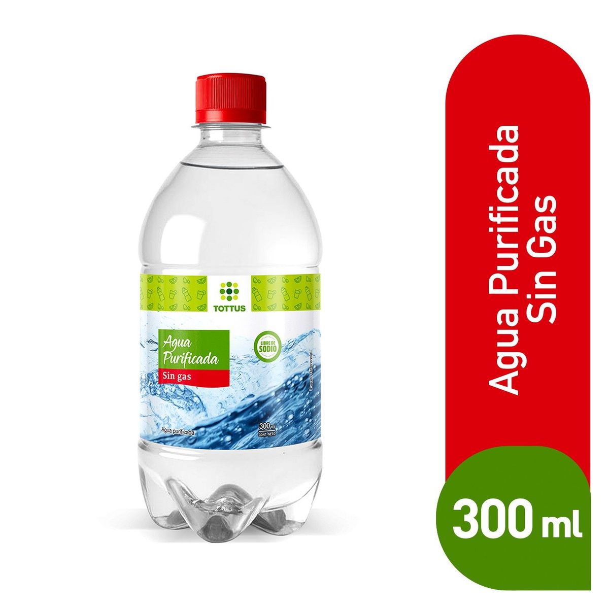 TOTTUS - Agua Purificada Sin Gas Tottus 300 ml