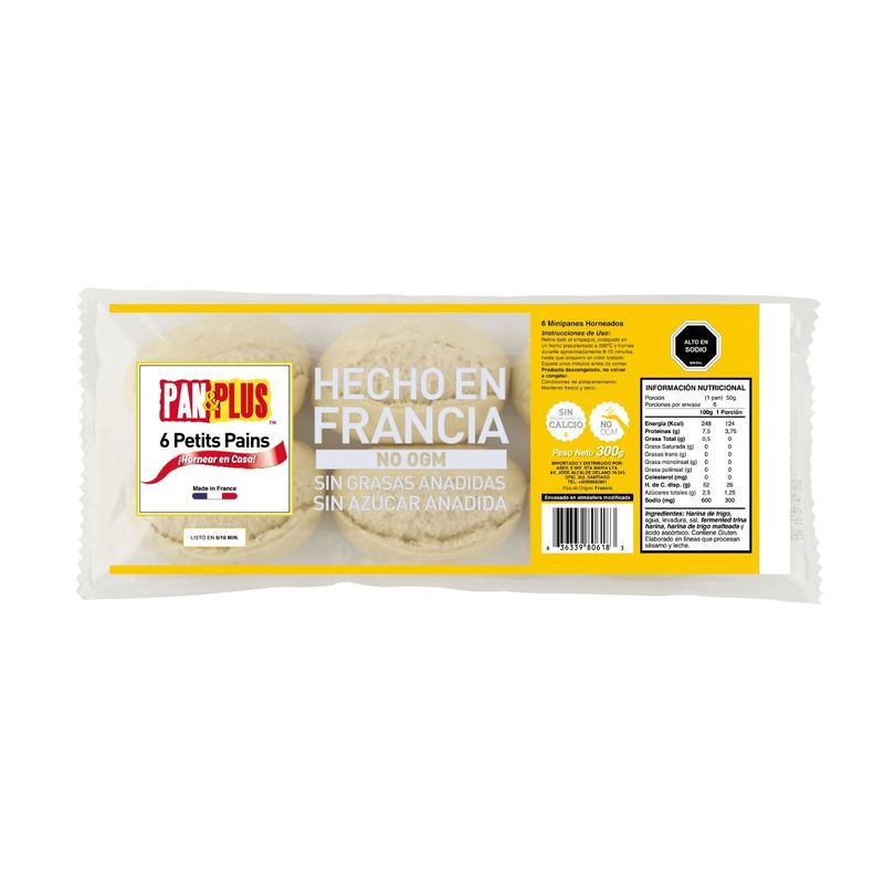 PAN&PLUS - Minis Petit Pan Prehorneados Pan&Plus 6 Un 300 g