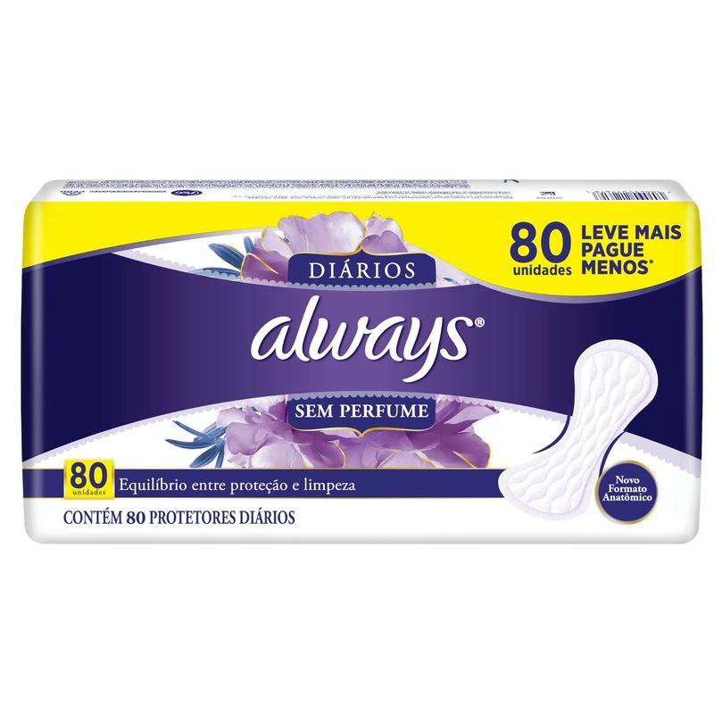 ALWAYS - Protectores Diarios Sin Perfume Always 80 Un