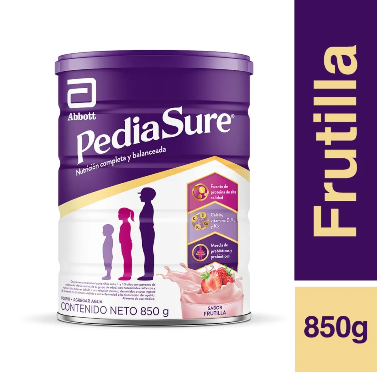 PEDIASURE - Complemento Nutricional Pediasure Sabor Frutilla 850 g