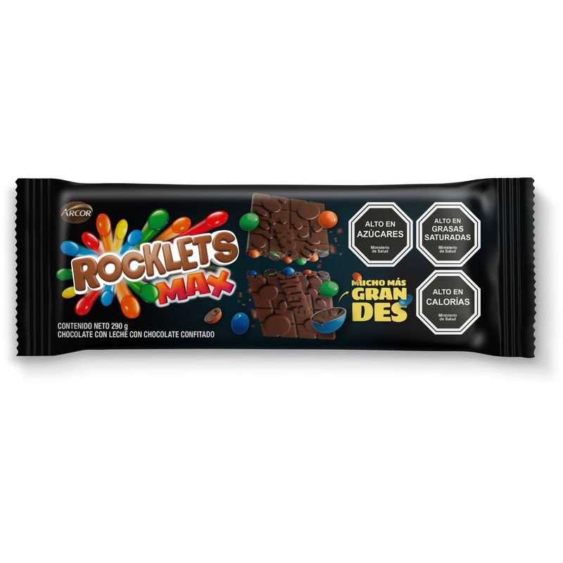 ARCOR - Chocolate en Barra Rocklets Max 290 g