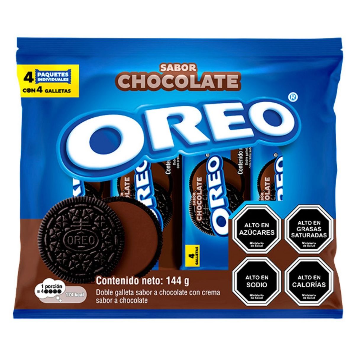 OREO - Pack Galletas Oreo Sabor Chocolate 4 x 36 g