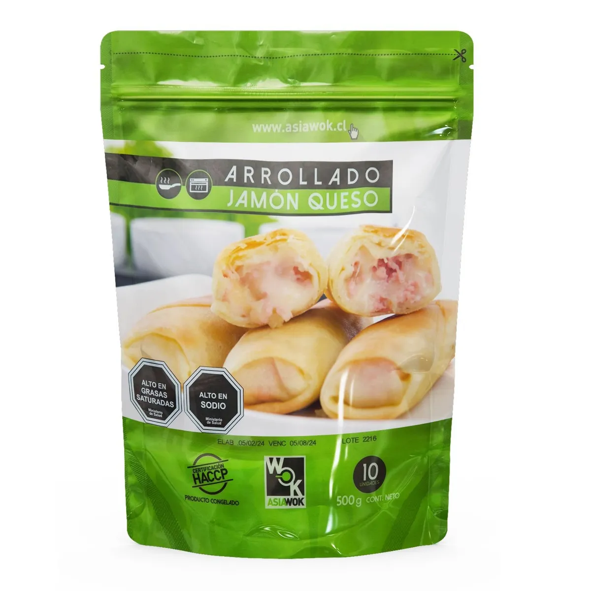  - Arrollados de Jamón y Queso Congelados Asia Wok 10 Un