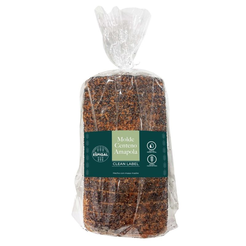 EL ESPIGAL - Pan de Molde Integral Centeno y Amapola El Espigal 880 g