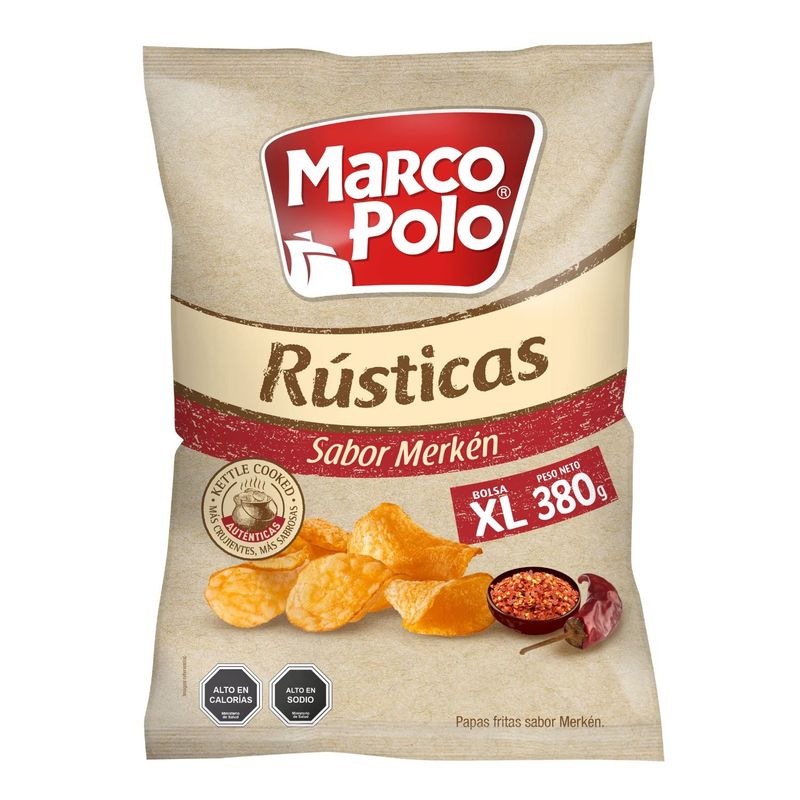 MARCO POLO - Papas Fritas Rústicas Sabor Merkén XL Marco Polo 380 g
