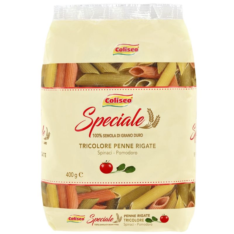 COLISEO - Pasta Coliseo Penne Rigate Tricolor 400 g