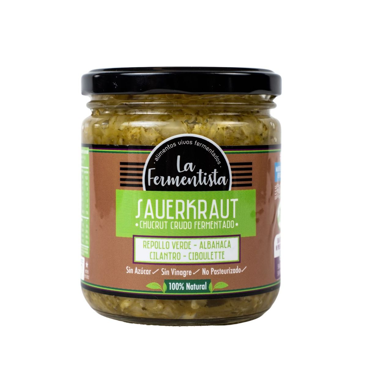 LA FERMENTISTA - Chucrut Fermentado Verdes Vivos La Fermentista 400 g