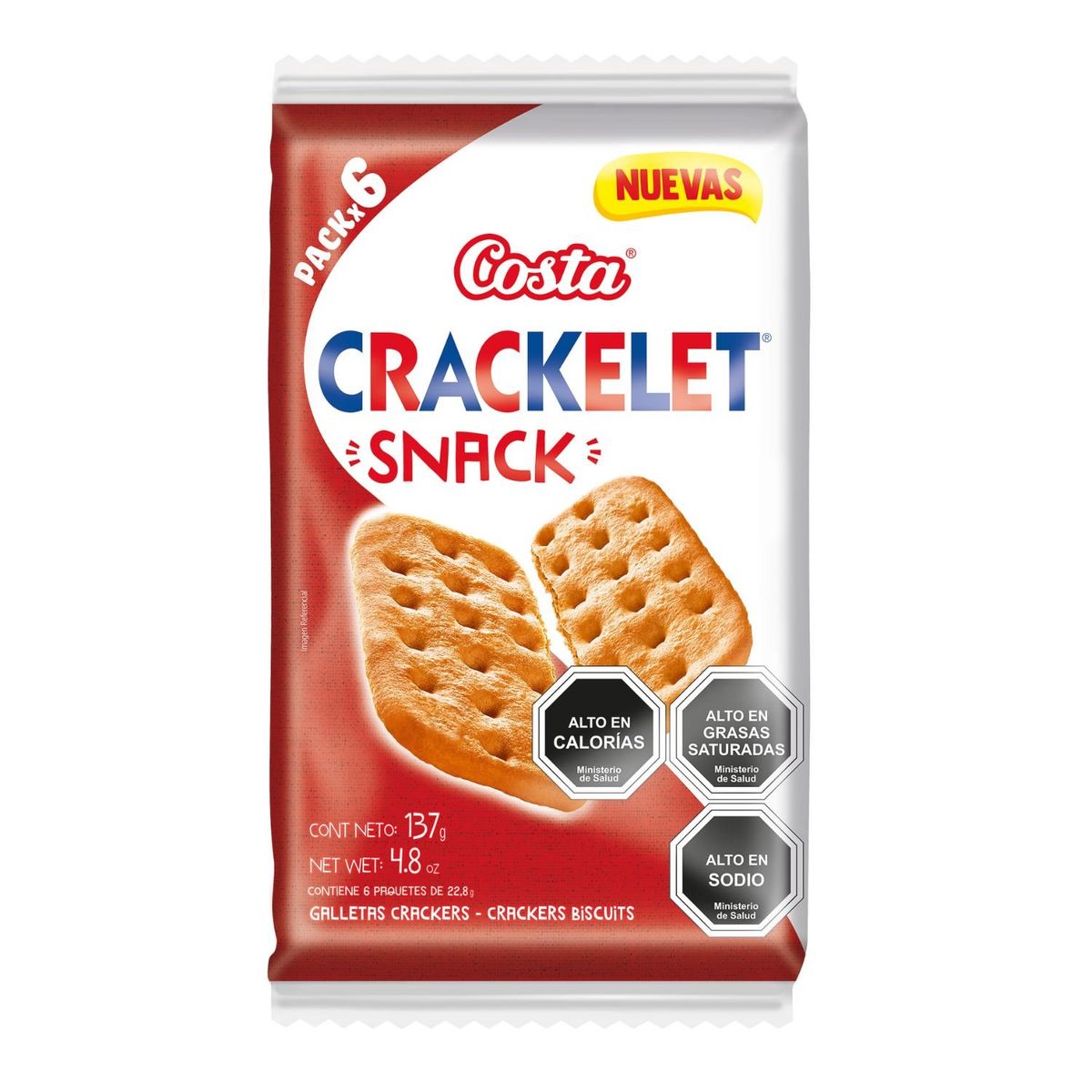 COSTA - Pack Galletas Crackelet 6 x 22.8 g
