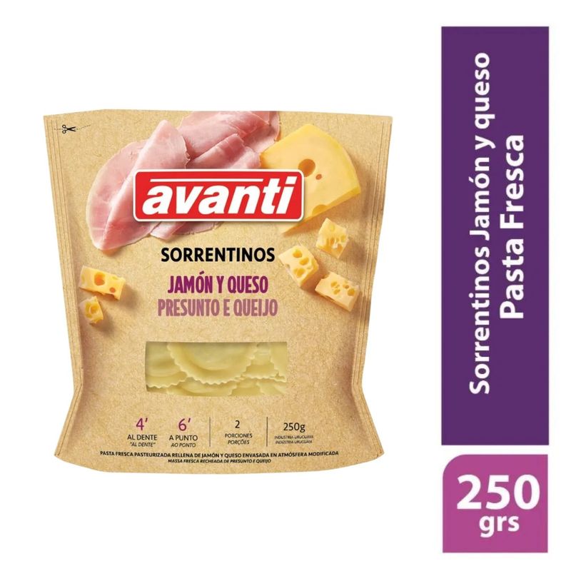 AVANTI - Pasta Sorrentino Jamón y Queso Avanti 250 g