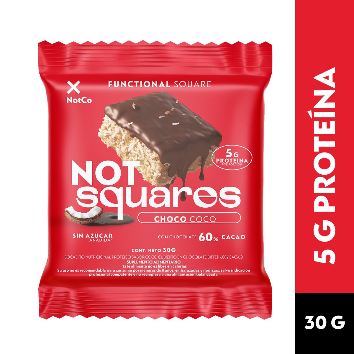 NOT SQUARES - Barra de Proteína Not Squares Coco y Chocolate 30 g