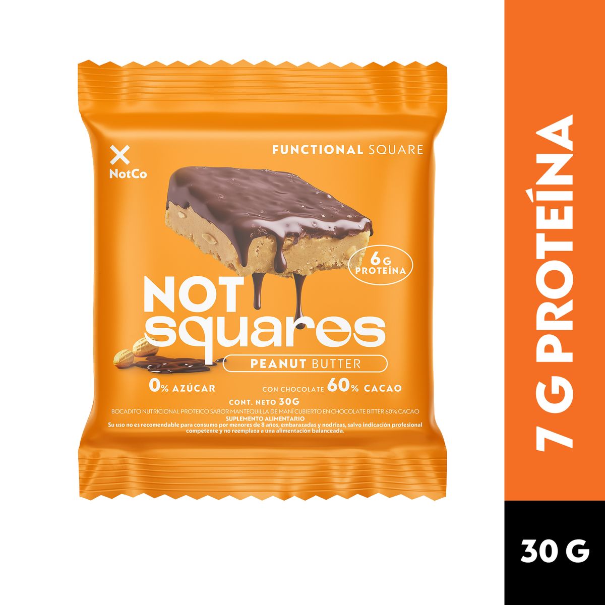 NOT SQUARES - Barra de Proteína Not Squares Maní y Chocolate 30 g