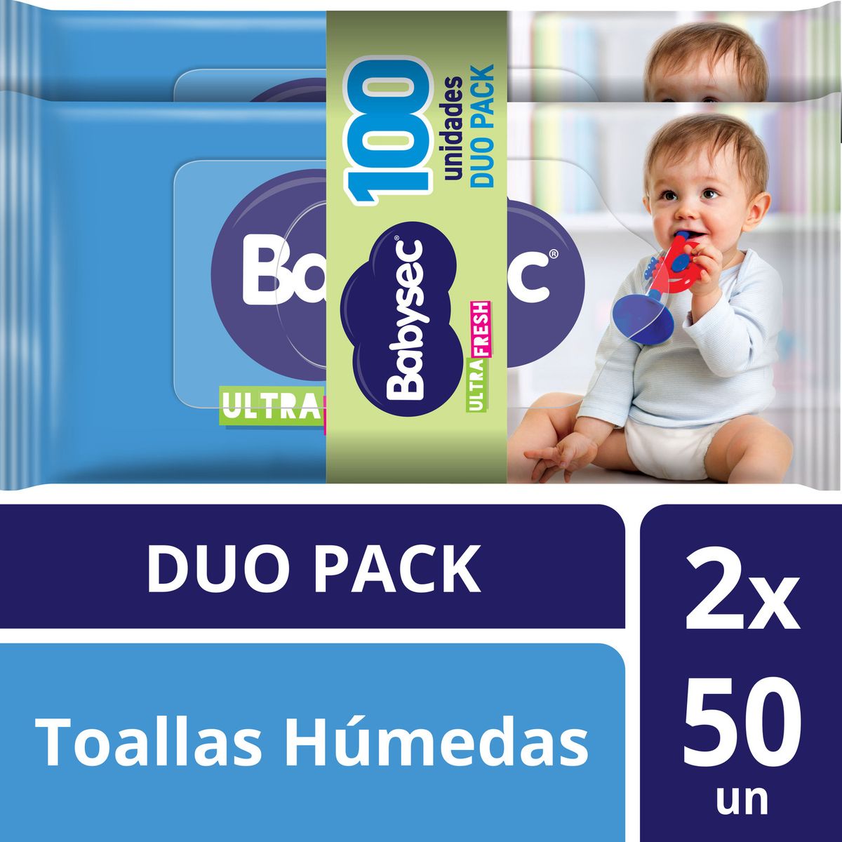 BABYSEC - Pack Toallitas Húmedas Babysec Ultra Fresh 2 x 50 Un