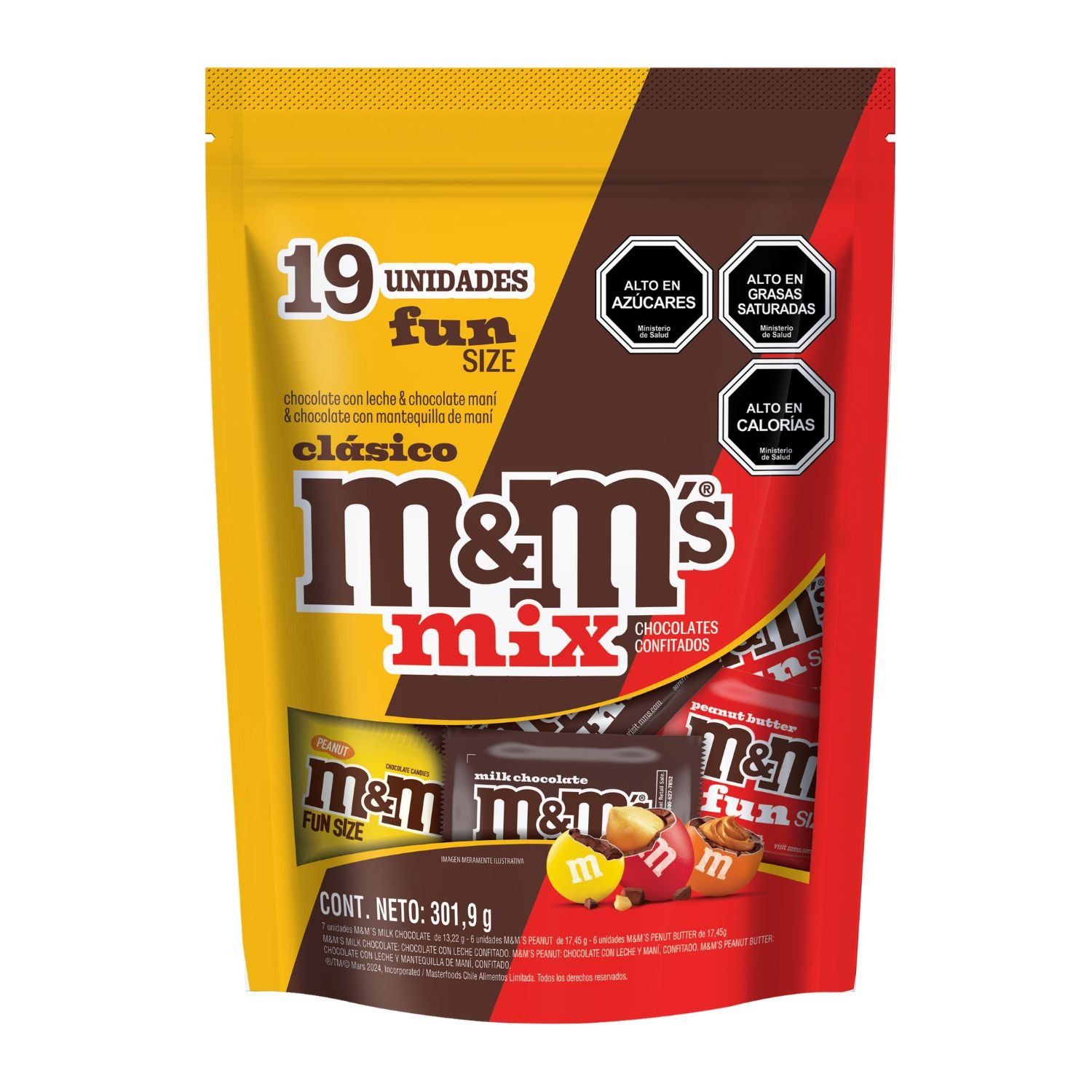 m&m Mix Chocolate con Leche Mix Clásico M&Ms 301.9 g | Tottus Chile