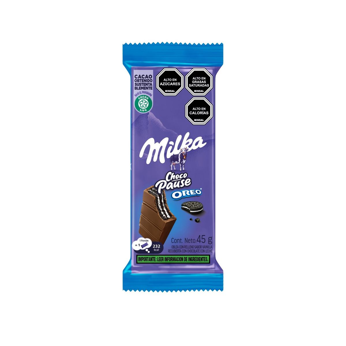 MILKA - Galleta Oblea Milka Chocopause Oreo 45 g