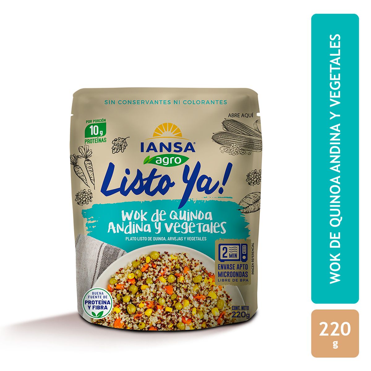IANSA AGRO - Wok de Quinoa y Vegetales Listo Ya! Iansa Agro 220 g