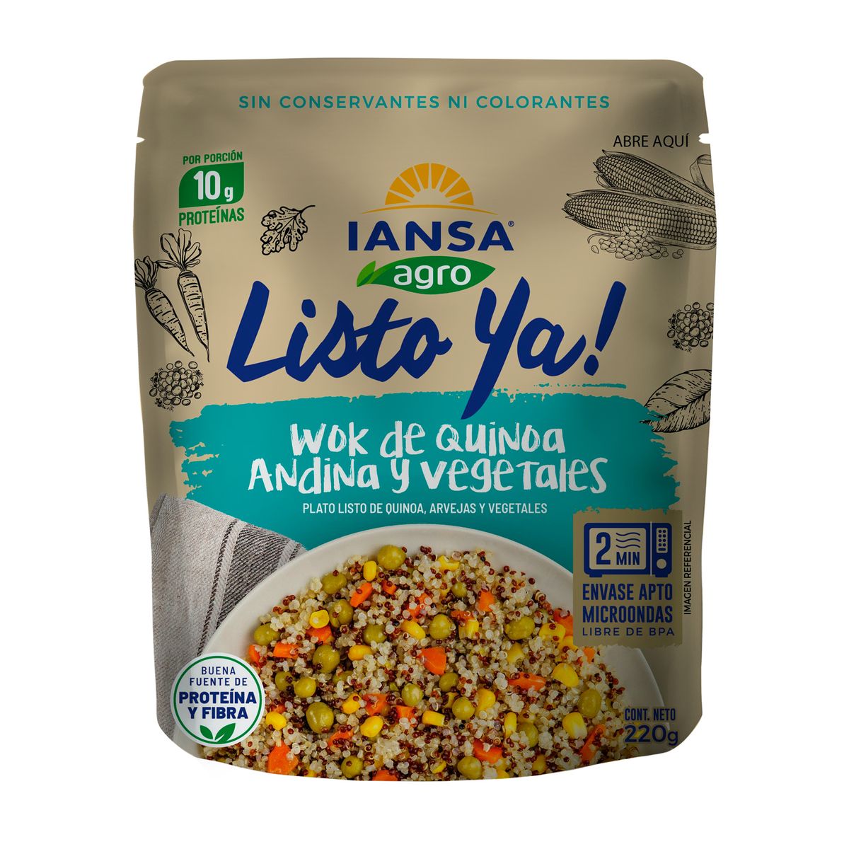 IANSA AGRO - Wok de Quinoa y Vegetales Listo Ya! Iansa Agro 220 g