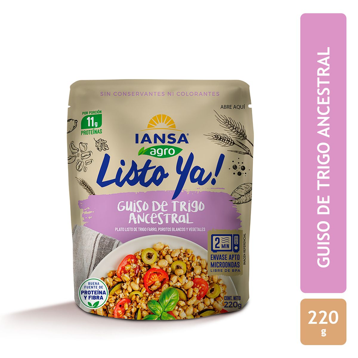 IANSA AGRO - Guiso de Trigo Ancestral Listo Ya! Iansa Agro 220 g