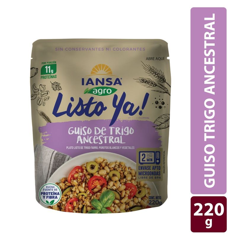 IANSA AGRO - Guiso de Trigo Ancestral Listo Ya! Iansa Agro 220 g