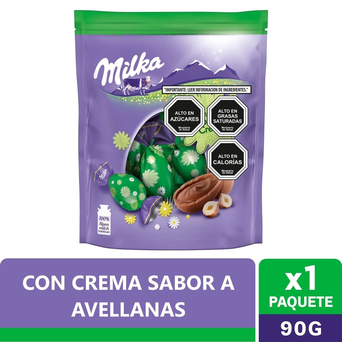 MILKA - Huevos de Chocolate Nougat Milka 90 g
