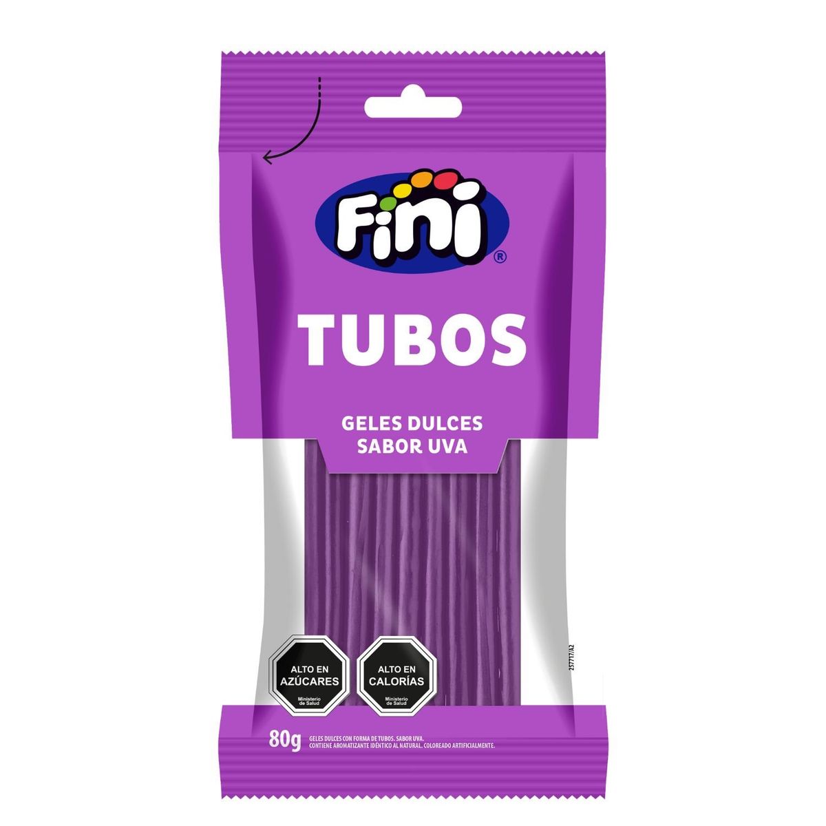 FINI - Tubos Geles Dulces Sabor Uva Fini 80 g