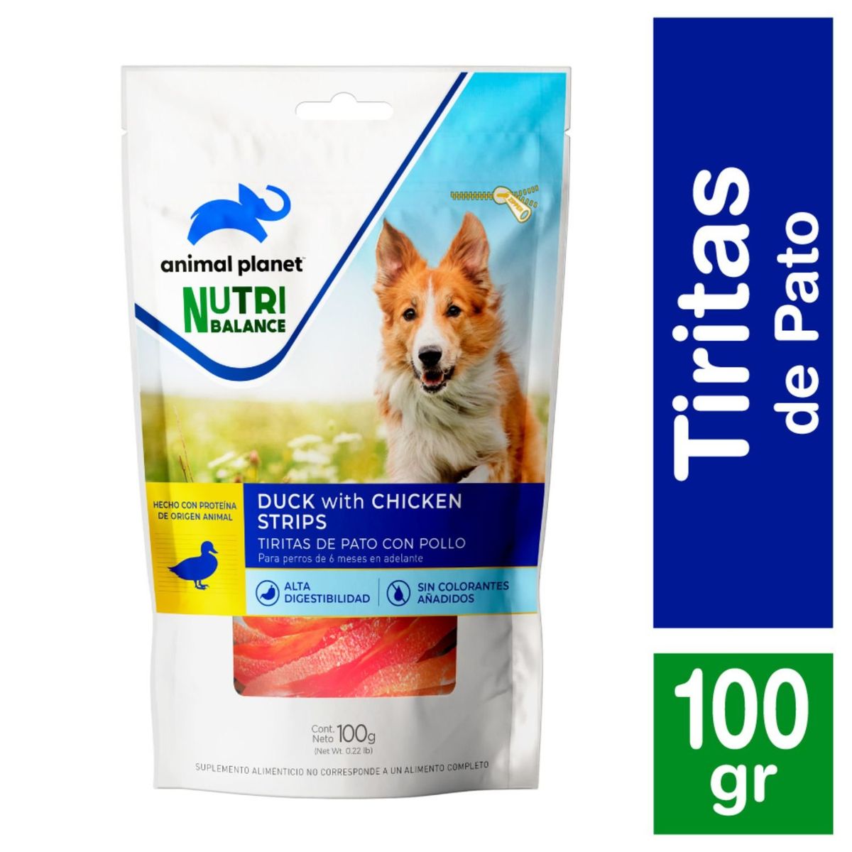 ANIMAL PLANET - Snack para Perros Tiritas de Pato Animal Planet 100 g