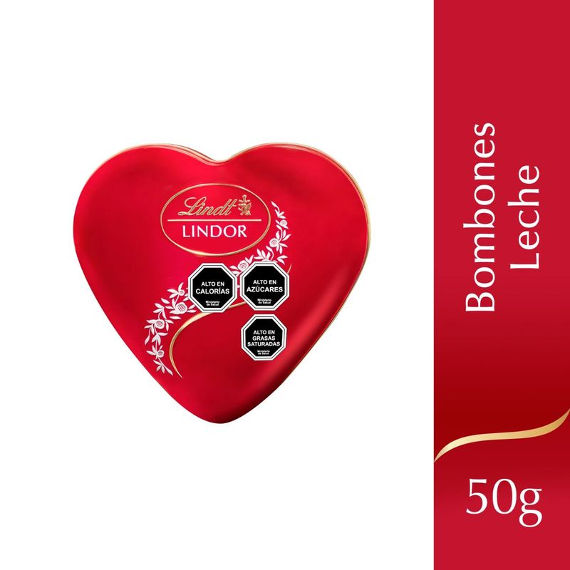 LINDOR - Bombones de Chocolate con Leche Corazón Lindor Lindt 50 g