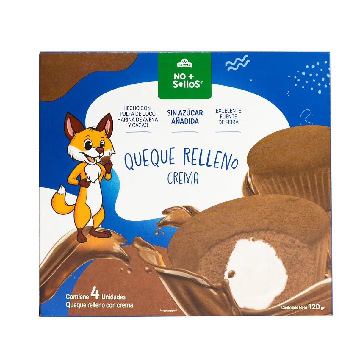 NUTRISA - Queque Relleno Crema No + Sellos Nutrisa 4 x 30 g