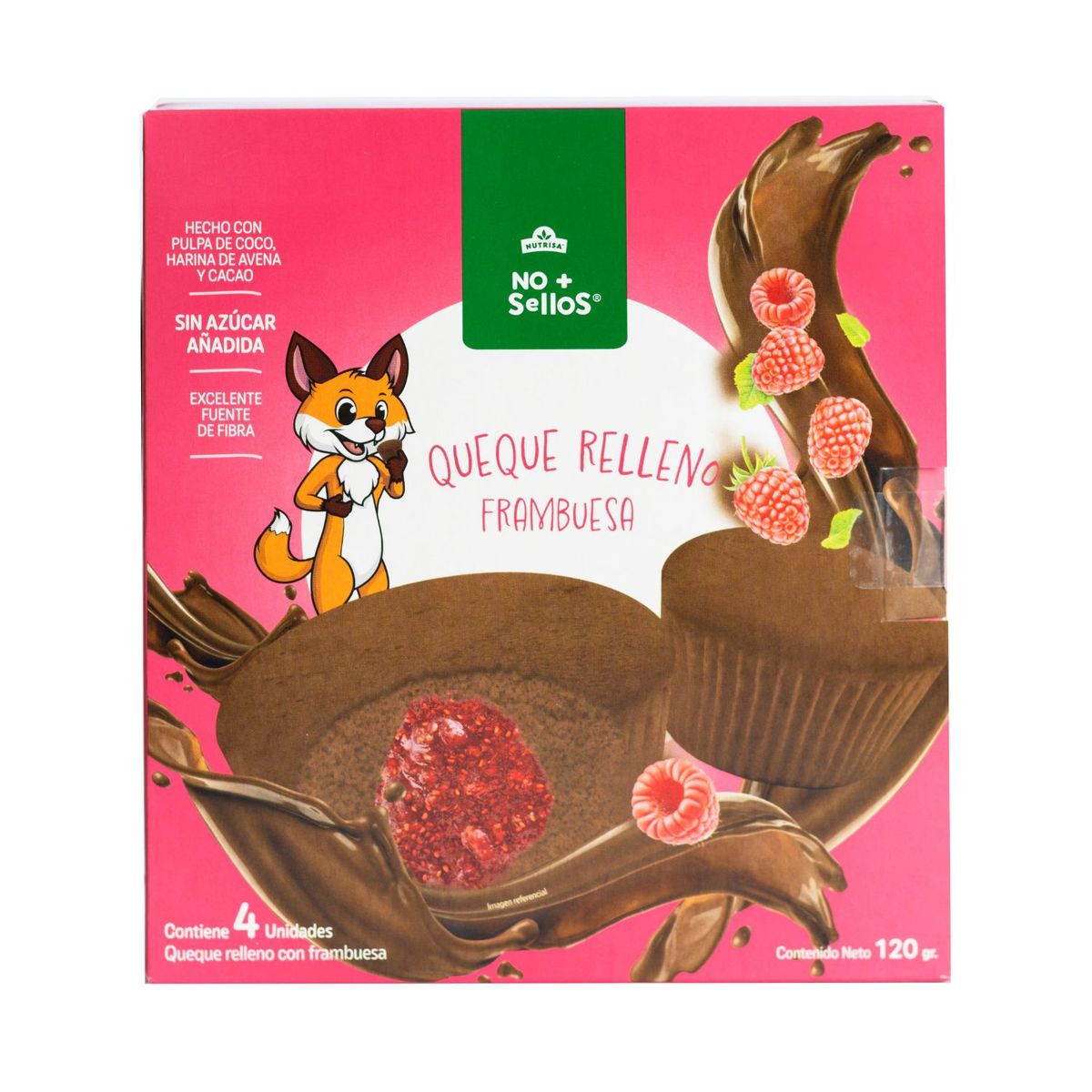 NUTRISA - Queque Relleno Frambuesa No + Sellos Nutrisa 4 x 30 g