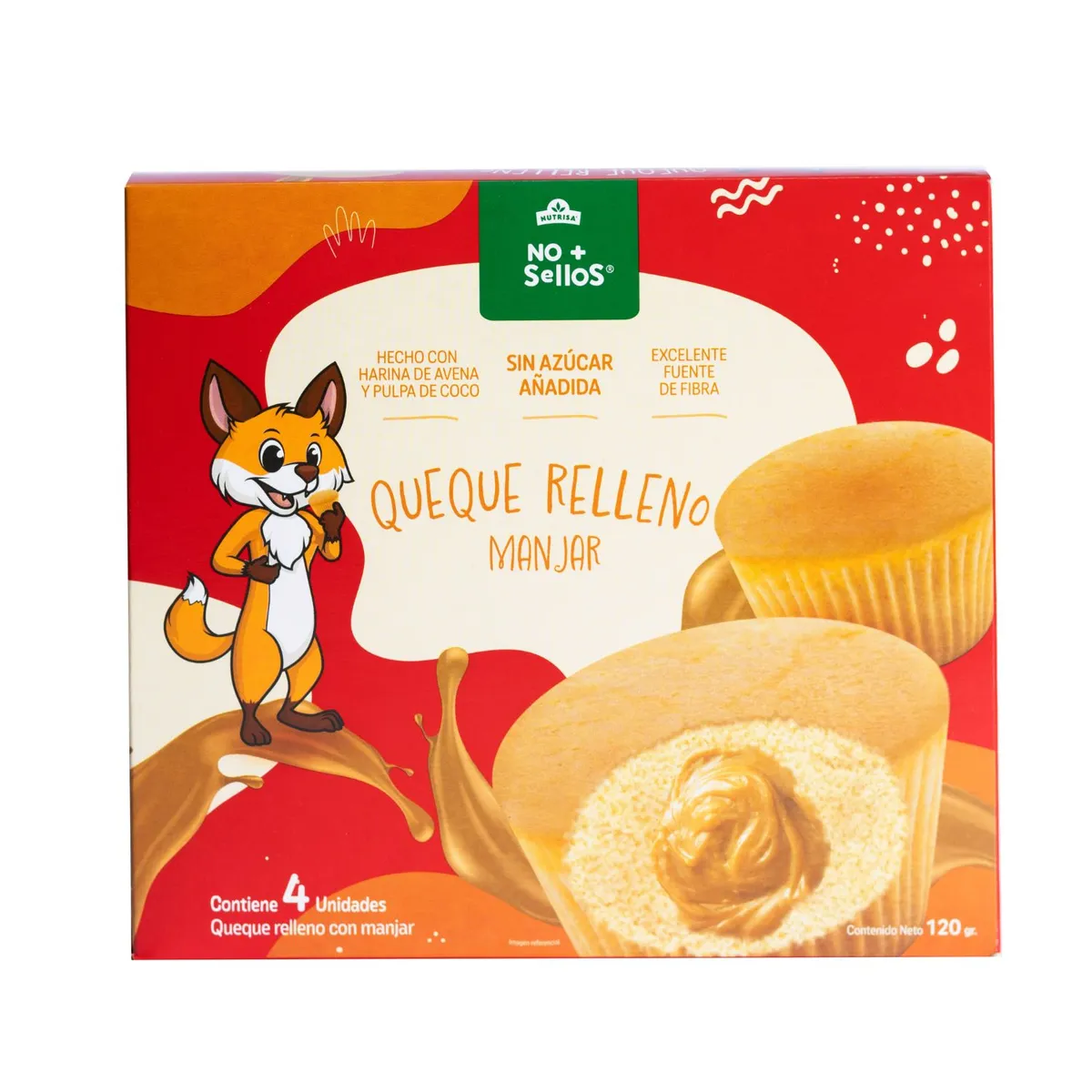 NUTRISA - Queque Relleno Manjar No + Sellos Nutrisa 4 x 30 g