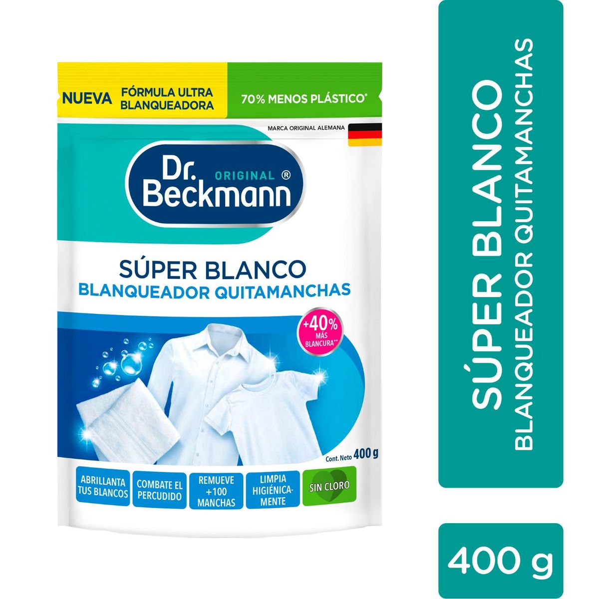 DR BECKMANN - Blanqueador Quitamanchas Súper Blanco Dr. Beckmann 400 gr