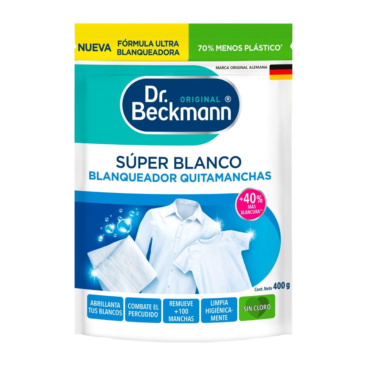 DR BECKMANN - Blanqueador Quitamanchas Súper Blanco Dr. Beckmann 400 gr
