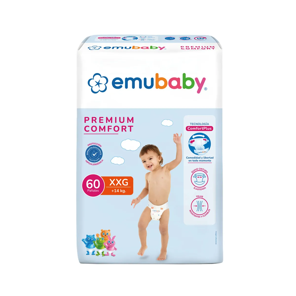 EMUBABY - Pañales Desechables Emubaby Premium Comfort XXG 60 Un
