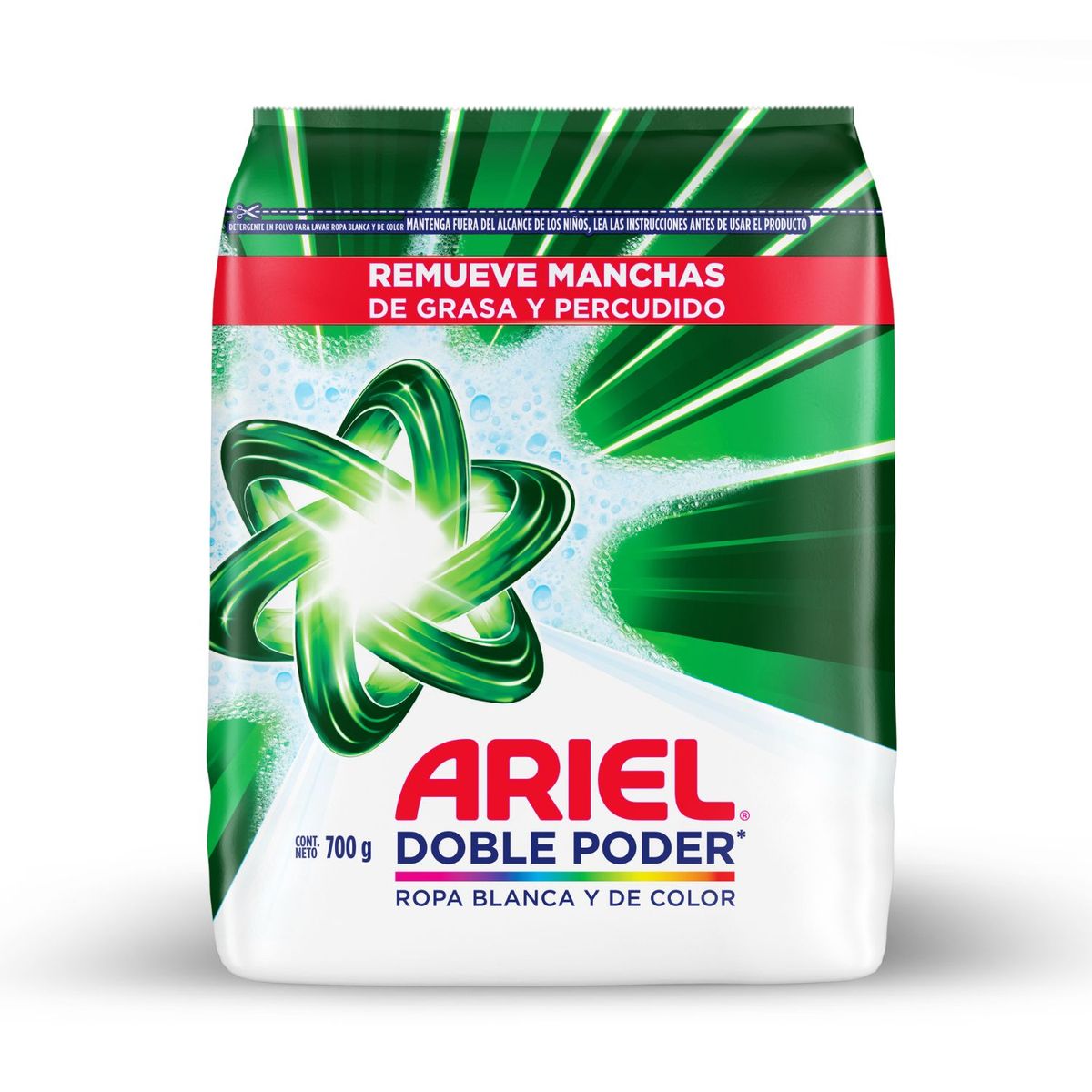 ARIEL - Detergente en Polvo Doble Poder Ariel 700 gr