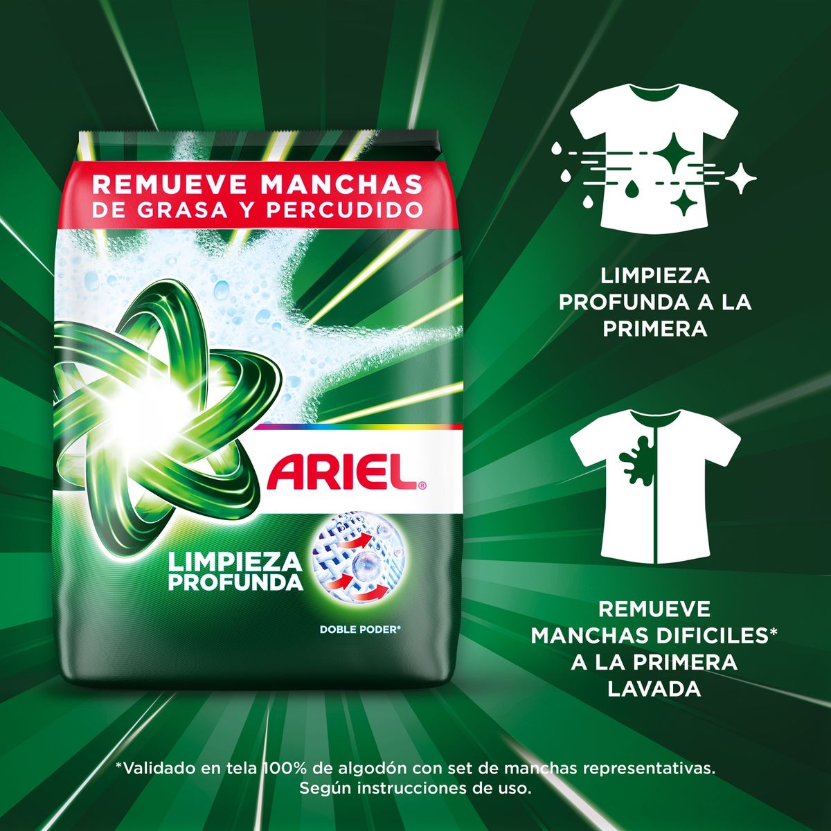 ARIEL - Detergente en Polvo Doble Poder Ariel 700 gr