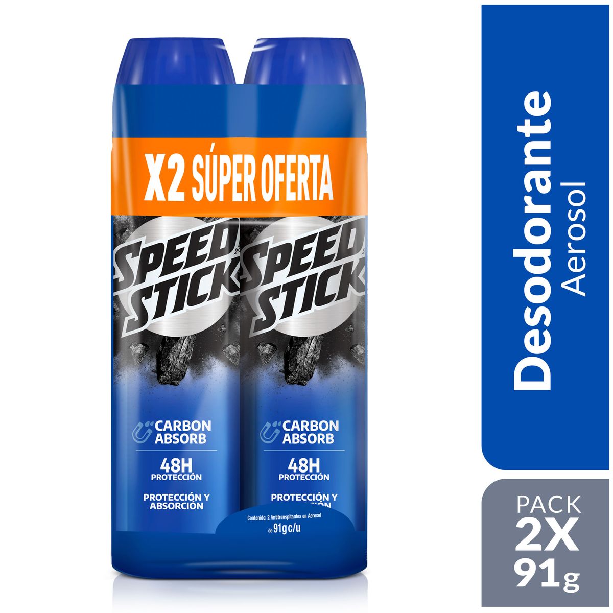 SPEED STICK - Pack Desodorantes en Spray Speed Stick Carbon Absorb 2 x 91g